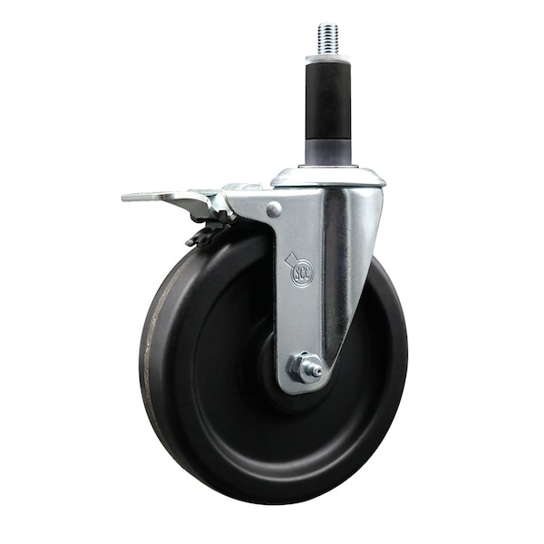 6'' Phenolic Swivel 1-1/8'' Expanding Stem Caster Total Lock Brake
